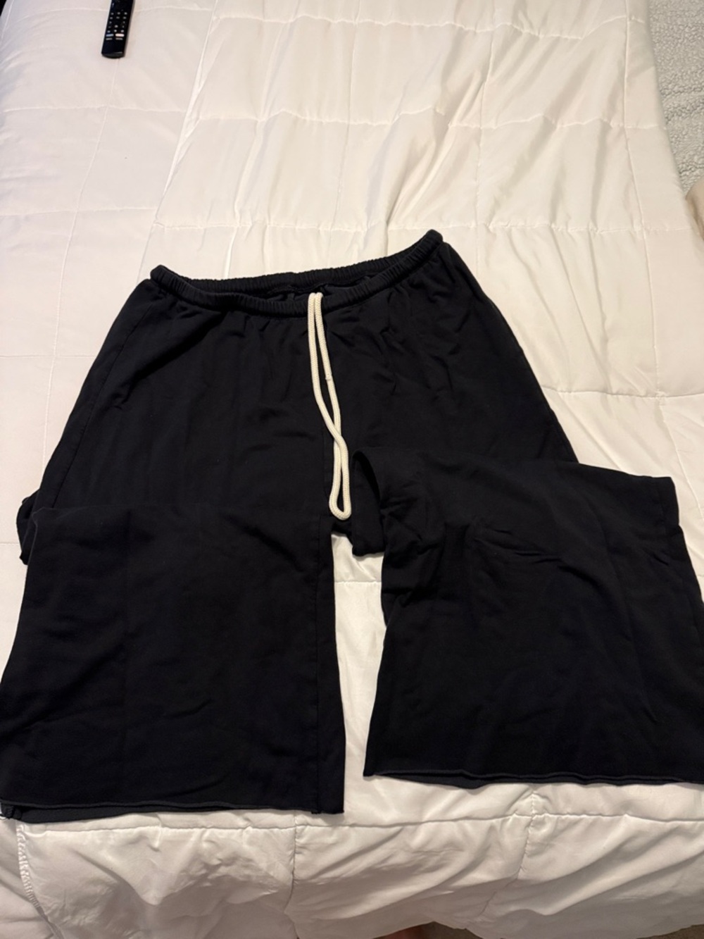 Aerie Offline Black Wide-Leg Drawstring Lounge Pants